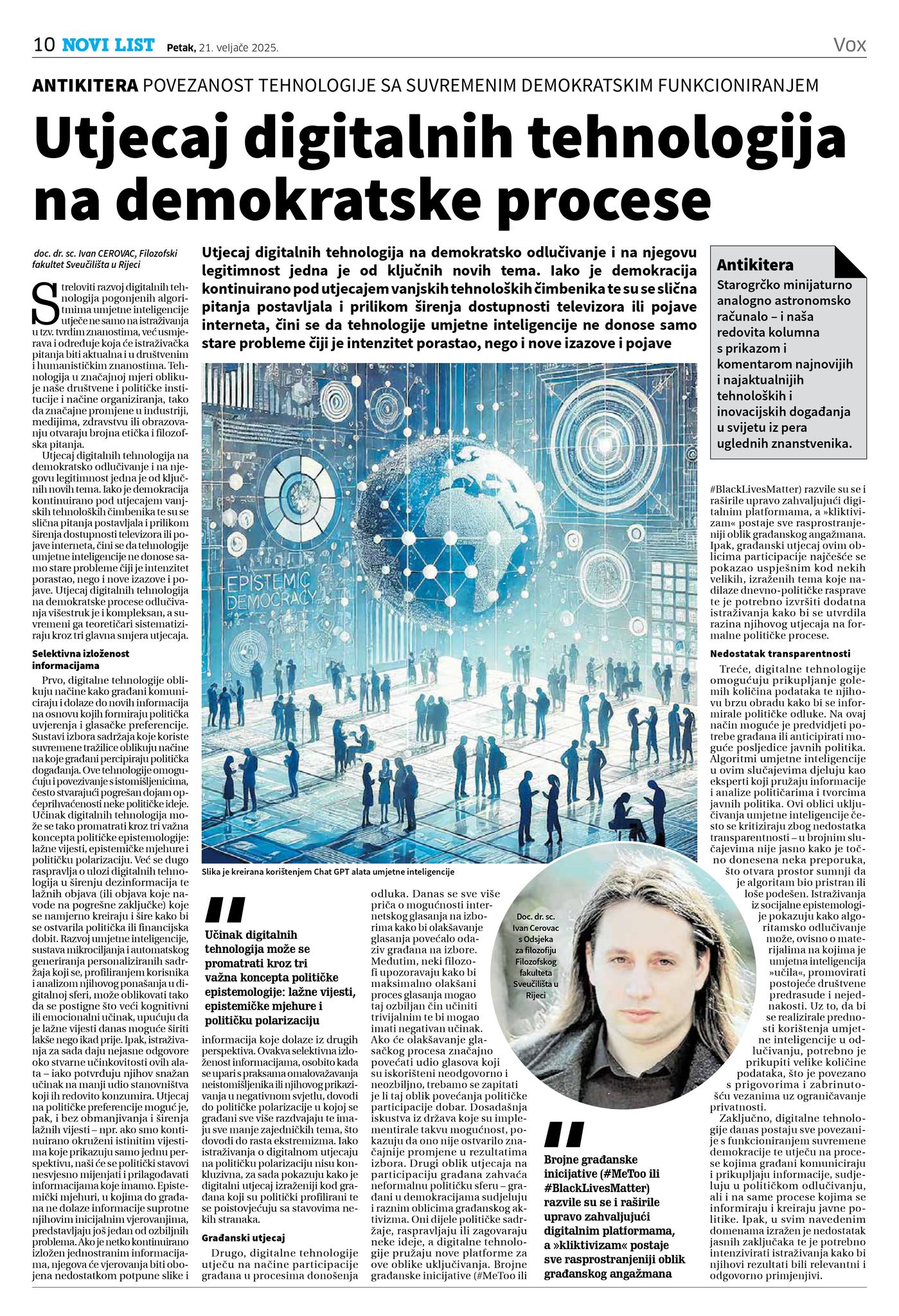 MEDIA SPOTLIGHT – Ivan Cerovac on The Impact of Digital Technologies on Democratic Processes